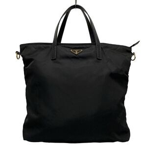 PRADA Triangle Logo Tote Bag
